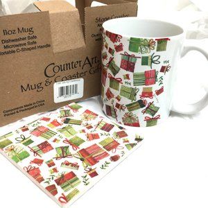 * Mug & Coaster Christmas Gift Box Set by Counter Art NWT